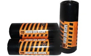Мешки для мусора 240л. "Полосатик", особопрочные, рулон 10шт.(кор.25 рол.)